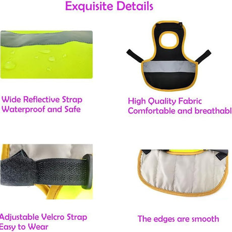 4 Pcs Black High Visibility Chicken & Duck Safety Vest - Reflective Poultry Jacket