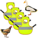 4 Pcs Fluorescent Green High Visibility Chicken & Duck Safety Vest - Reflective Poultry Jacket