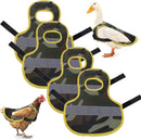 4 Pcs Camouflage Green High Visibility Chicken & Duck Safety Vest - Reflective Poultry Jacket