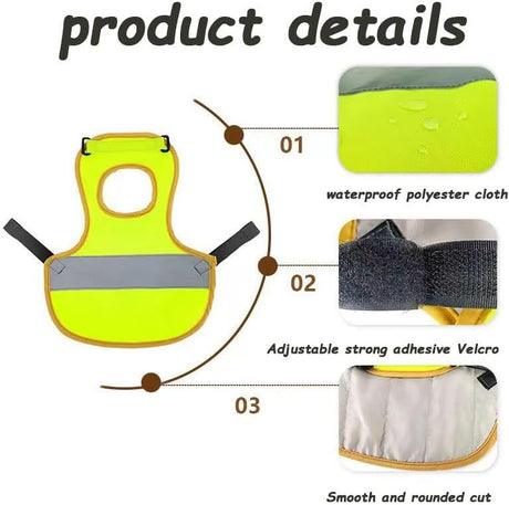 4 Pcs Camouflage Green High Visibility Chicken & Duck Safety Vest - Reflective Poultry Jacket