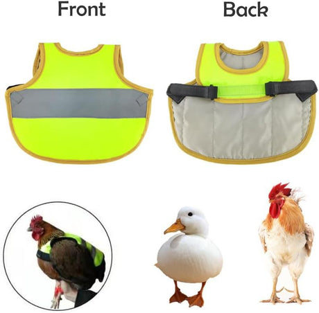 4 Pcs Camouflage Green High Visibility Chicken & Duck Safety Vest - Reflective Poultry Jacket