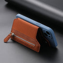 2 Pcs Brown Multifunction Stick-On Phone Wallet - PU Leather Card Holder with Zipper & Flip Cover