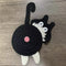 Black-white Cat Butt Coasters 3-Piece Set - Cute Knitted Drink Coasters for Cat Lovers