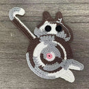 Grey-white-brown Cat Butt Coasters 3-Piece Set - Cute Knitted Drink Coasters for Cat Lovers