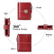 Red (Wrestling) Women's Short Leather Wallet - European Style Waxed Leather Coin Purse with Zipper Card Holder in Red