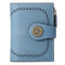 Blue-grey (Wrestling) Women's Short Leather Wallet - European Style Waxed Leather Coin Purse with Zipper Card Holder in Red