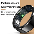 Black Round 0.74inch Smart Ring with Heart Rate and Sleep Tracking - IP68 Waterproof Fitness Tracker with Step Counter