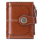 Brown (64 grain) Women's Short Leather Wallet - European Style Waxed Leather Coin Purse with Zipper Card Holder in Red