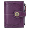 Purple (Wrestling) Women's Short Leather Wallet - European Style Waxed Leather Coin Purse with Zipper Card Holder in Red