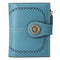 Sky Blue (Wrestling) Women's Short Leather Wallet - European Style Waxed Leather Coin Purse with Zipper Card Holder in Red
