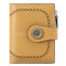 Yellow (Star Napa) Women's Short Leather Wallet - European Style Waxed Leather Coin Purse with Zipper Card Holder in Red