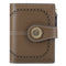 Brown(Star Napa) Women's Short Leather Wallet - European Style Waxed Leather Coin Purse with Zipper Card Holder in Red
