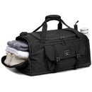 Black Dry Wet Separation Gym Bag - Yoga Fitness Travel Duffel - Shoe Compartment