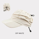 Beige Summer Outdoor Quick Dry Sun Hat - Foldable Visor Cap - UV Protection - 55-58cm