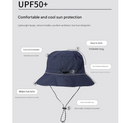 Black 2pcs Waterproof Bucket Hat - Foldable Outdoor Sun Hat - 55-59cm - with Chinstrap