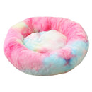 Multicolor 50cm Cozy Round Pet Bed - Plush Cat & Dog Bed with Non-Slip Base, Machine Washable