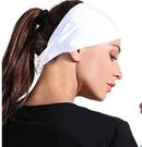 Black 5-Pack Wide Sports Headbands for Women - Non-Slip Yoga Headwraps with Sweat-Wicking Fabric (88% Nylon+12% Spandex)