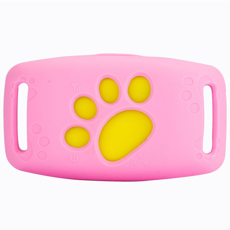 Pink Real-Time Pet GPS Tracker Locator - Magnetic Charging, Multi-Mode Positioning for Dogs & Cats