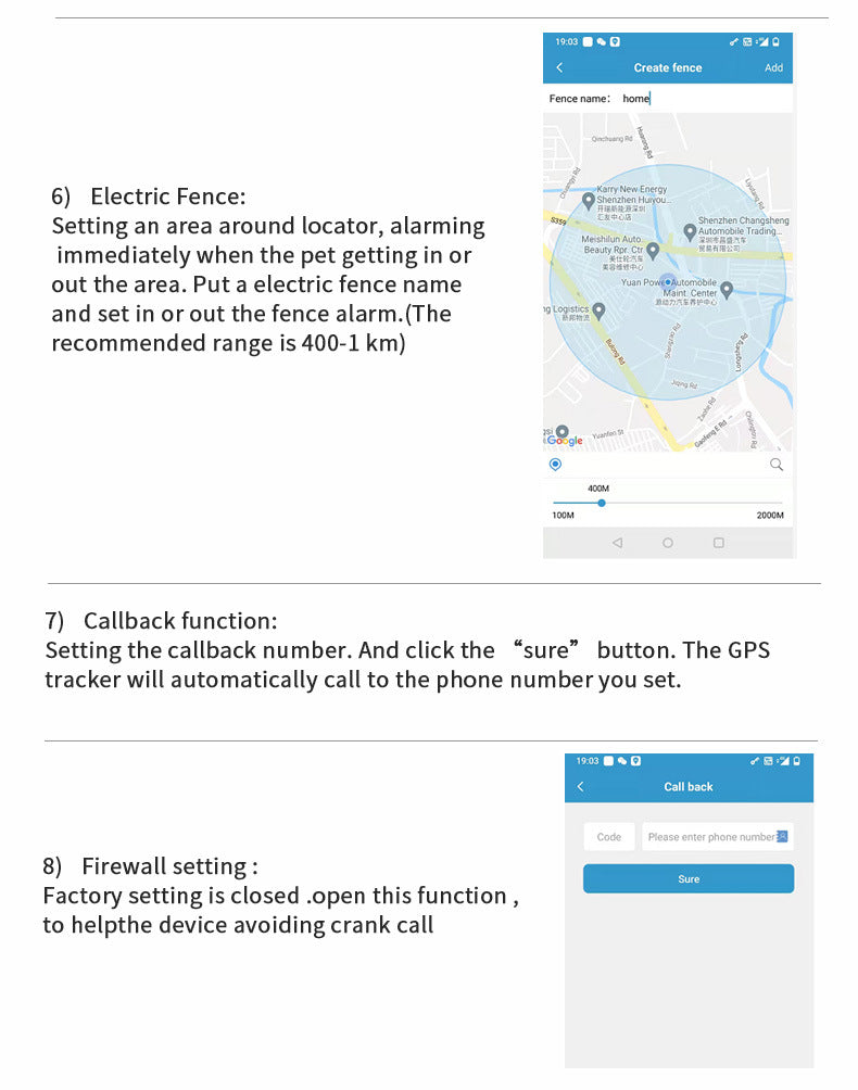Pink Real-Time Pet GPS Tracker Locator - Magnetic Charging, Multi-Mode Positioning for Dogs & Cats