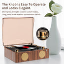 Retro Turntable Style Bluetooth Speaker & CD Player with Display - USB Rechargeable