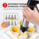Black Deluxe Cookie Press & Icing Gun Set - 13 Discs & Multiple Nozzles for Baking & Decorating