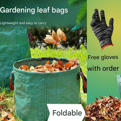 272L( ⱷ67*76cm) Heavy Duty Collapsible Garden Waste Bags (Set of 2) - Large Reusable Yard Leaf Bin