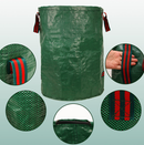 400L(Calibre80*80cm) Heavy Duty Collapsible Garden Waste Bags (Set of 2) - Large Reusable Yard Leaf Bin