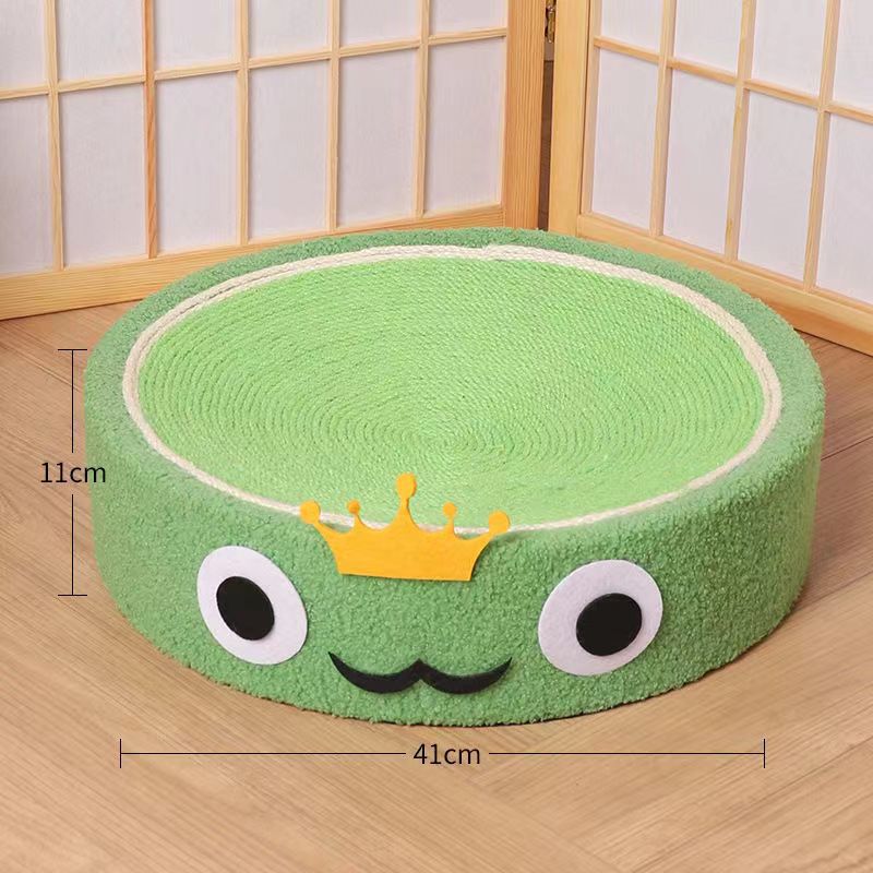 Adorable Cloth wrapped frog Cat Scratching Post and Lounger - 41cm Cat Claw Proof Basin