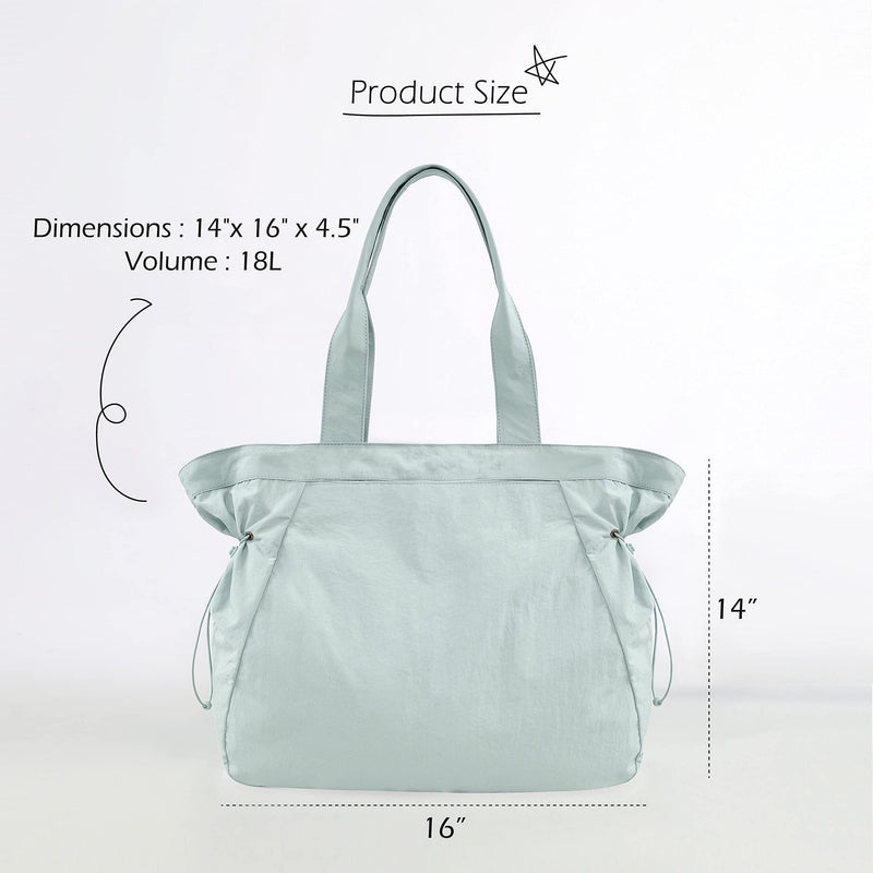 Water-Resistant Tote Bag with Drawstring Side-Cinch and Snap Closure - 18L Capacity Pink