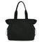 Water-Resistant Tote Bag with Drawstring Side-Cinch and Snap Closure - 18L Capacity Black