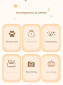 Black Cute Cartoon Car Trash Bin with Adjustable Strap - Water-Repellent Corduroy (19x24cm)