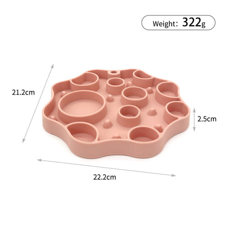 Silicone Dog Slow Feeder and Licking Mat - 2 in 1 Puzzle Bowl for Dog Slow Feeding(Navy blue)