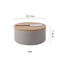 Gray Nordic Ceramic Butter Dish with Knife - Airtight Cheese Container with Bamboo Lid, Kitchen Storage