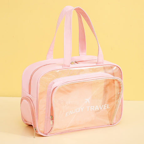 Waterproof beach bag with wet and dry separation, gym and swim storage bag, toiletries and cosmetic bag for swimsuits and goggles (Pink has shoe compartment)