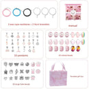 Unicorn DIY Beaded Bracelet Kit for Kids - Pink Crystal Beads and Charms Jewelry Set with Gift Box