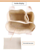 Pink Canvas Lunch Tote Bag - Stylish Handbag with Multiple Compartments for Women