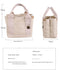 Rose red Canvas Lunch Tote Bag - Stylish Handbag with Multiple Compartments for Women