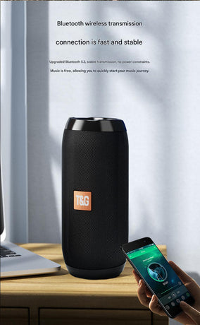 Red Portable Bluetooth Speaker - HiFi 360 Degree Audio Wireless Mini Speaker, Support Hands-free Calling