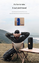 Black Portable Bluetooth Speaker - HiFi 360 Degree Audio Wireless Mini Speaker, Support Hands-free Calling