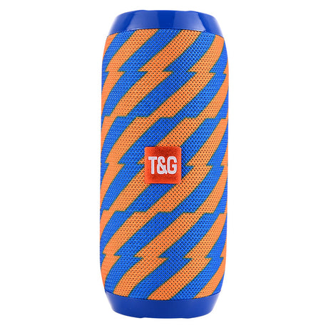 Blue (orange stripes)Portable Bluetooth Speaker - HiFi 360 Degree Audio Wireless Mini Speaker, Support Hands-free Calling