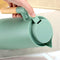 1000ml Black thermos bottle with wooden handle, double-layer glass liner coffee pot, suitable for hot and cold drinks