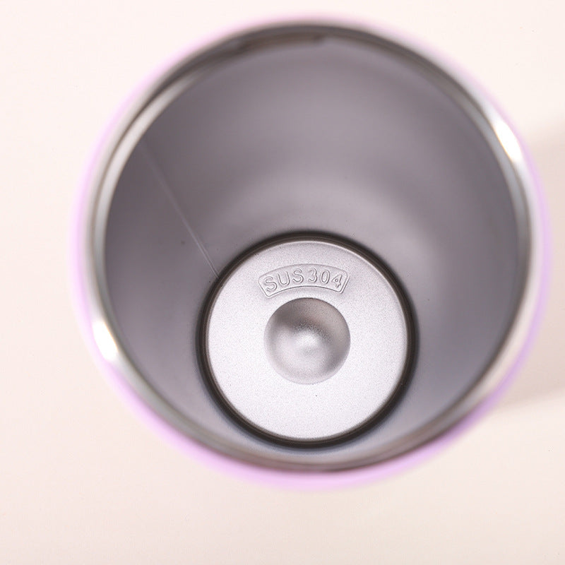 304 Stainless Steel Insulated Tumbler,Cartoon Design Portable Straw Cup for Home and Office(Off-white)