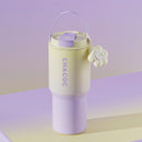 304 Stainless Steel Insulated Tumbler,Large Capacity with Handle and Cute Cloud Accessory(Purple)