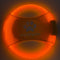 Orange LED Rechargeable Dog Flying Disc - Glow-in-the-Dark Pet Training Toy with Paw Design