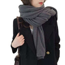 Beige Imitation Cashmere Solid Scarf - Warm Winter Shawl for Men and Women