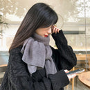 Beige Imitation Cashmere Solid Scarf - Warm Winter Shawl for Men and Women
