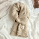 Beige Cozy Knit Scarf - Soft Wool-Blend Winter Neck Wrap, Warm and Stylish