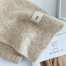 Beige Cozy Knit Scarf - Soft Wool-Blend Winter Neck Wrap, Warm and Stylish