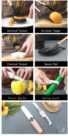 Black 12-Piece Silicone Cooking Utensil Set - Non-Stick Food-Grade Kitchen Tools with Holder