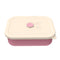 Pink Microwave-Safe Silicone Lunch Box with 4 Compartments - Airtight Bento Box for Work and Travel